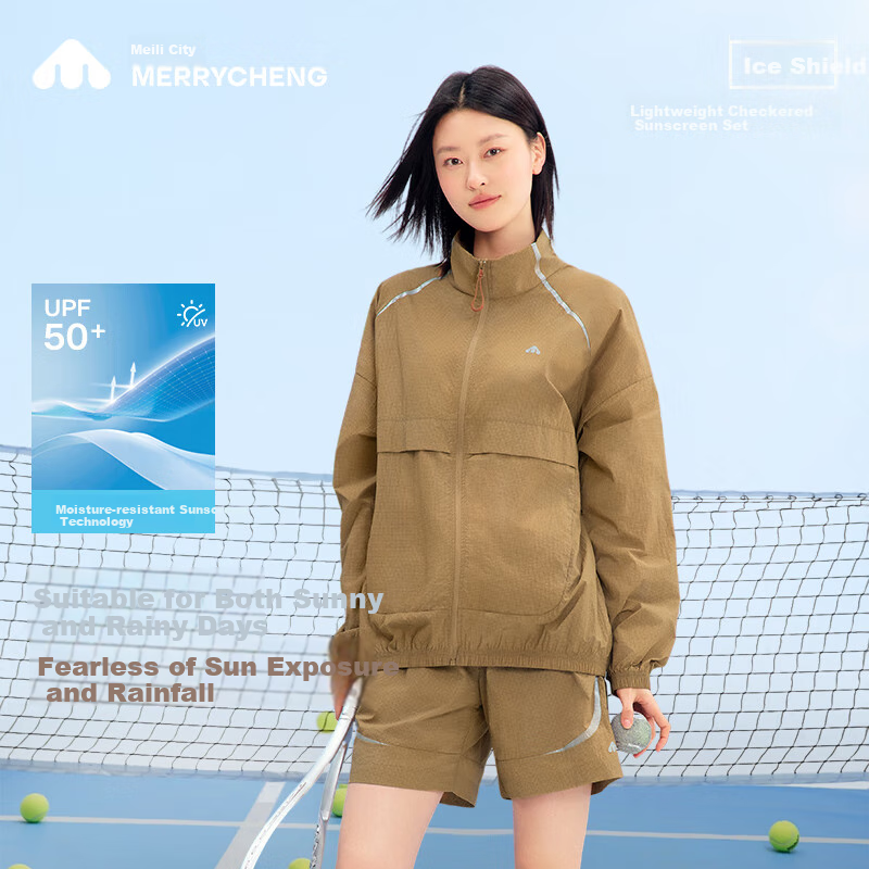 Meilicheng Sun Protection Clothing, UV-Resistant Sunscreen Jacket, Unisex Blocky Style, Protective Outerwear 007, Purple (Top), 2XL
