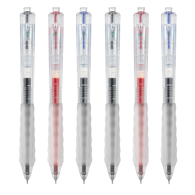 AIHAO 0.5mm Quick-Dry Silent Click Red Gel Pen CS Tip Red Pen for Grading Office Business 3-Pack GP4541