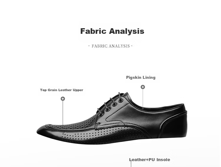 Goldlion Men's Derby Shoes, Business Formal Shoes, Fashionable Perforated Breathable Leather Shoes G571230574AAD, Black, Size 43 15