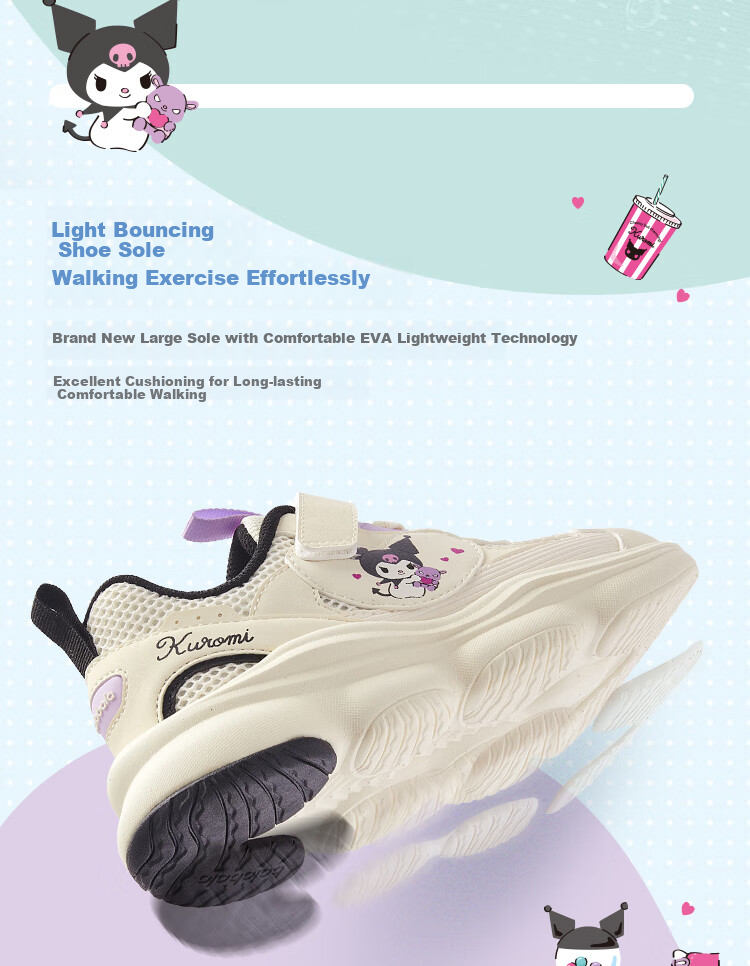 BALABALA Sanrio Kuromi Children's Shoes, Girls' Sneakers, Summer New Shoes, Sweet And Cool 5
