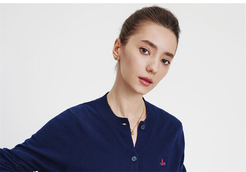 Navy Sail Italy Small Sailboat Women's Knitwear 100% Wool Cardigan Sweater Jacket 2334092021 Blue S 14
