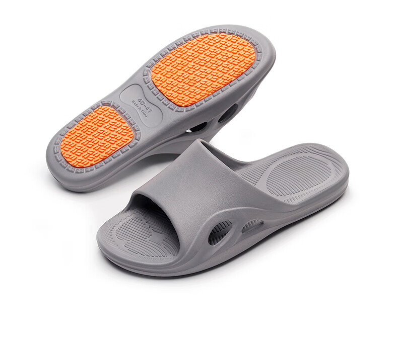 GUOLUOFEI Bathroom Non-Slip Slippers for Men Summer Elderly Pregnant Women Indoor Home Shower Sandals Women Gray Size 40-41 2