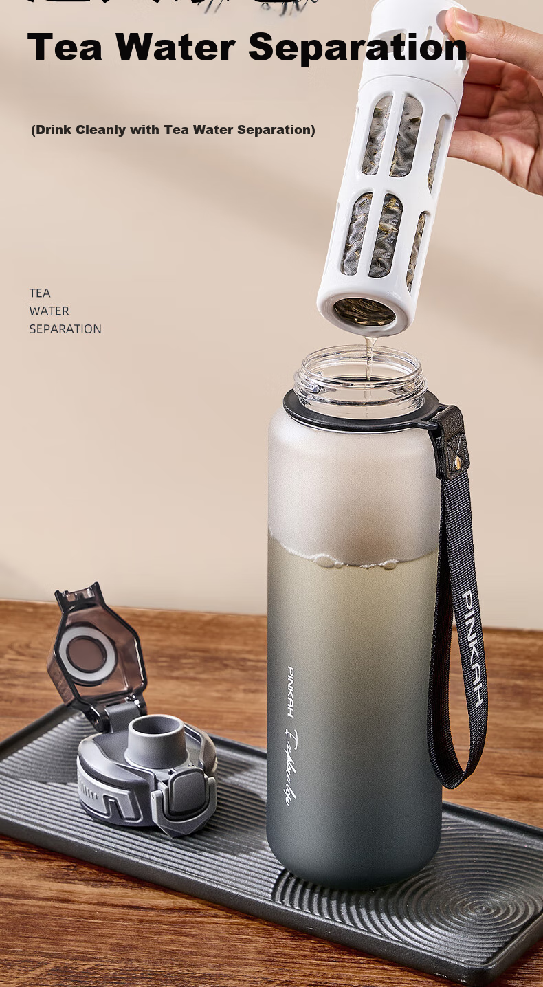 CICA Tea Infuser Cold Brew Cup for Men, Tritan Large Capacity Water Bottle, Outdoor Sports Thermos Flask for Summer 4
