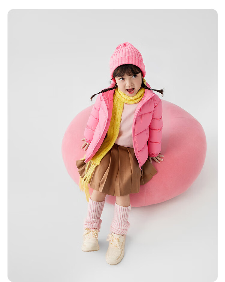 BALABALA Children's Clothing, Kids' Puff Down Jacket, Boys And Girls Baby 2025 New Winter Outfit, Parent-Child Matching Clothes, Stand-Up Collar Coat, Cute 1