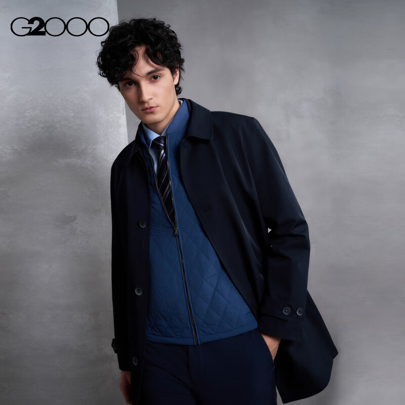 G2000 Removable Vest British Style Coat Trench Coat Men 2025 Autumn Winter