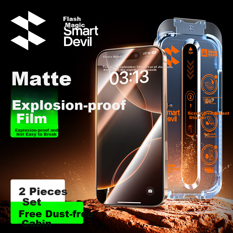 Защитное стекло SmartDevil для Apple iPhone 16 Pro Max, матовое, антибликовое, антиотпечатки, 2 шт.