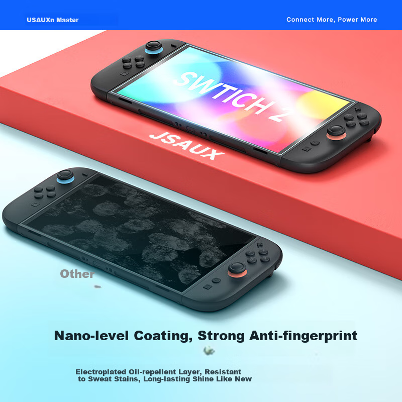 JSAUX Tempered Glass Screen Protector for Nintendo Switch 2, Anti-Glare AG Frosted Film, NS2 Accessory, Japanese Version Switch Game Console Screen Protection Film, Blue Light Blocking