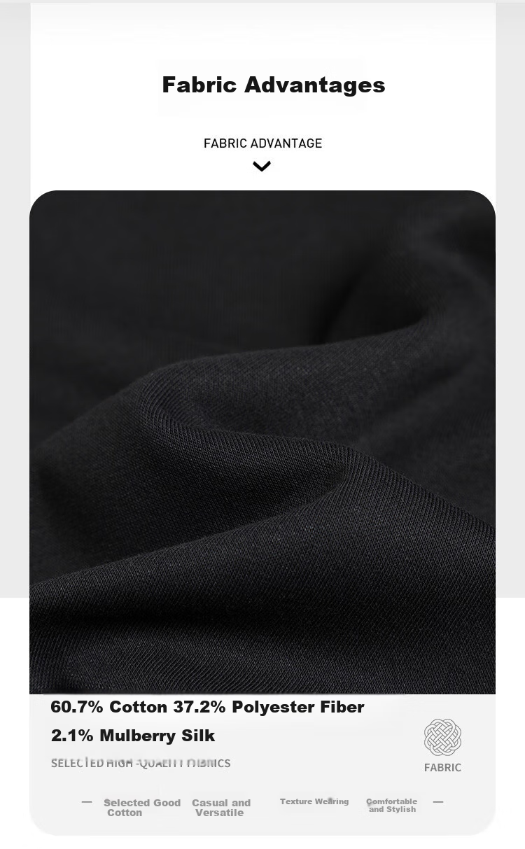 JEEP [Containing Mulberry Silk & Embroidery] Men's Sweatshirt, Solid Color, Loose Fit, Casual Sports T-Shirt, Dark Gray, XL 3