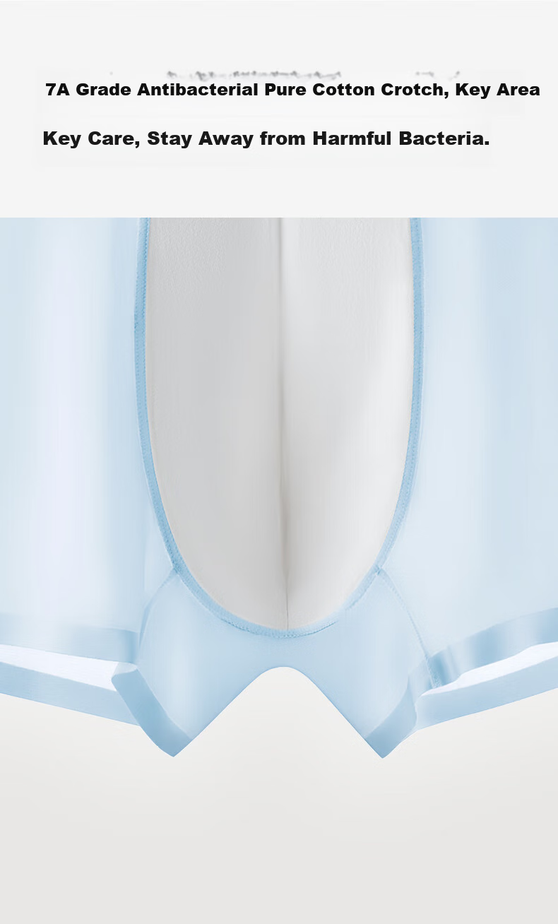 YOUKESHU Men's Underwear, Ice Silk Cool-Feeling, 10A Antibacterial Pure Cotton Crotch, Summer Boxer Briefs for Men And Teenagers 17