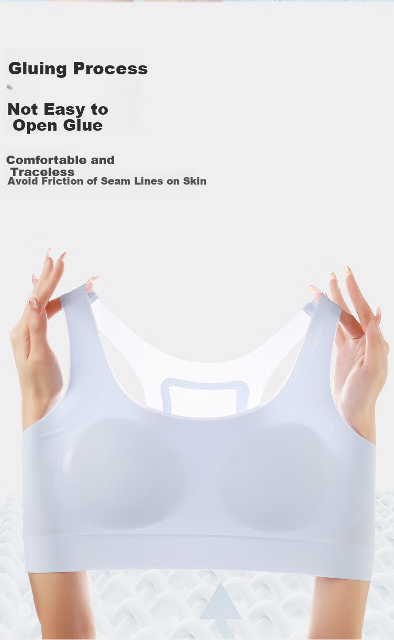 Modaier 2-Piece Set of Girls' Underwear, Student Sports Bra, Anti-Shock Bra for Middle And High School Students in Puberty, Small Vest White + Blue 2