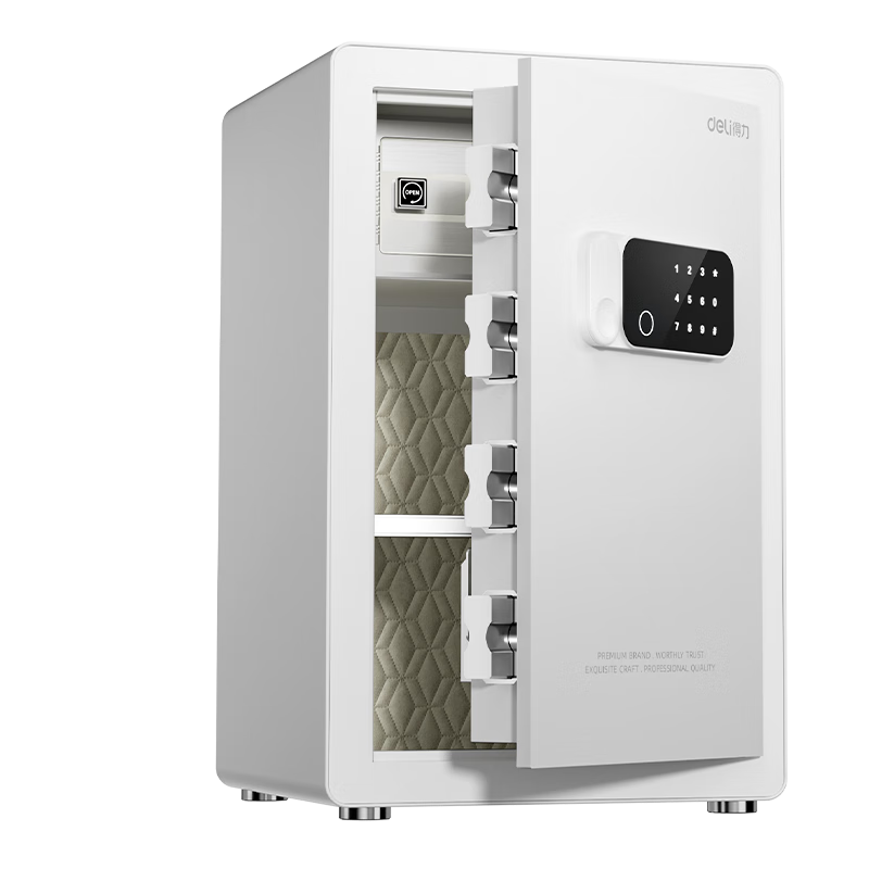 Deli Safe, Home Electronic Password Storage, Office Financial Confidential Box, Automatic Door Opening, Thickened Lock Bolt, 60cm White AE641