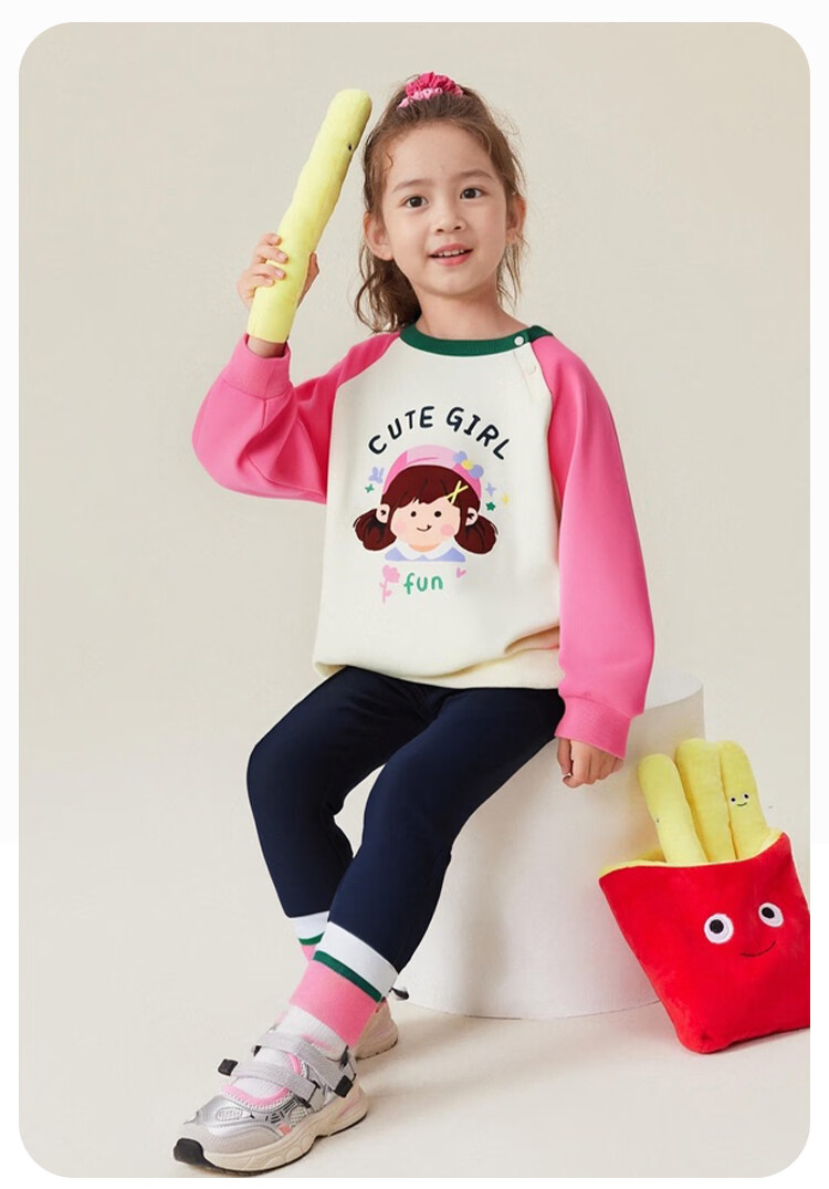 YUZHAOLIN Children's Outfit, Spring Girls' Sweatshirt And Pants Two-Piece Set, Casual Clothing for Young Kids, Colorful Children's Wear 3