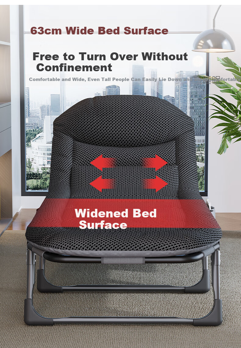 Nanjiren Folding Bed, Single Nap Chair, Office Siesta Bed, Camping Cot 5