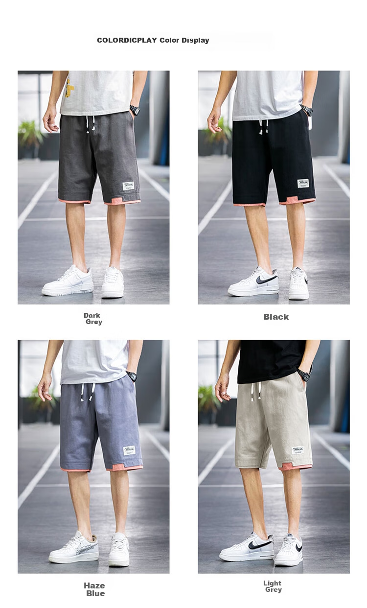 TUCANO Men's Shorts, Summer Pure Cotton, Skin-Friendly, Comfortable, Breathable, Versatile Sports Fashion, Five-Point Pants, Men's Clothing A, Light Gray, 5XL 8