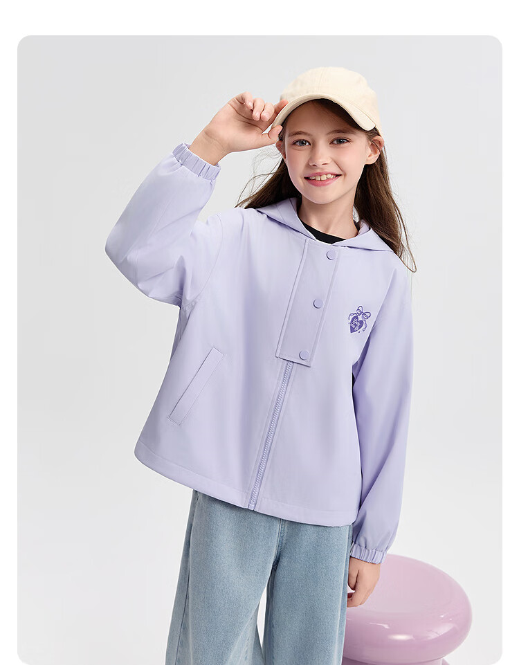 BALABALA Girls' Outerwear, Children's Jacket, 2026 New Spring And Autumn Style, Windproof, Water-Repellent, Warm Clothing 5