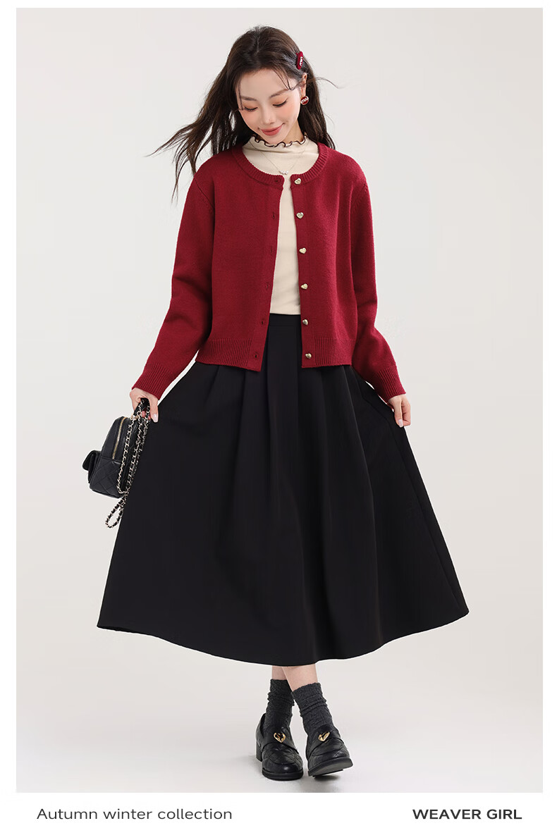 MJ STYLE Round Neck Sweater Jacket for Women 2026 Autumn Winter New Soft Warm Chanel Style Knitwear Top 4