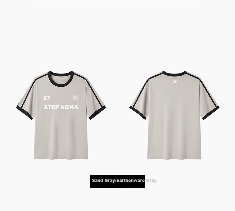 XTEP Cotton T-Shirt Unisex Summer Ice Silk American Retro Casual Versatile Sports Short Sleeve 4