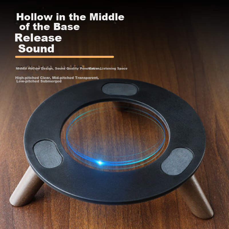 Подставка для акустических систем Qiye Desktop Stand Base, совместимая с Harman Kardon Aura Studio 3/4, Crystal 4, деревянная, настольная, с антискользящей и амортизирующей накладкой