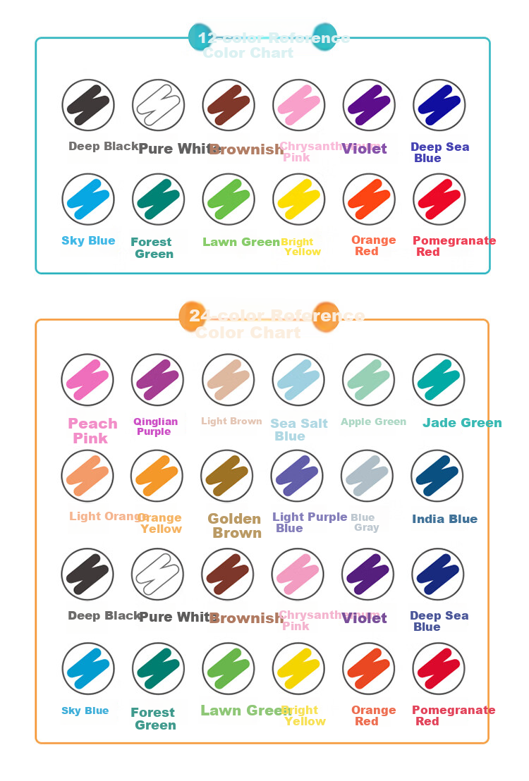 Genvana [Soft Tip Markers] Water-Based Acrylic Markers Washable Kindergarten Art Supplies Drawing Children's Doodle Pens DIY Guka Pens 24-Color Set G-09915(24) 8