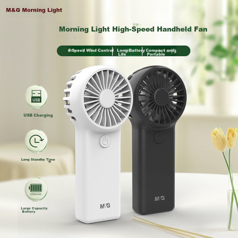 M&G Handheld Mini Fan, Portable Compact Personal Fan, Long Battery Life USB Fan, White ARC925ECI