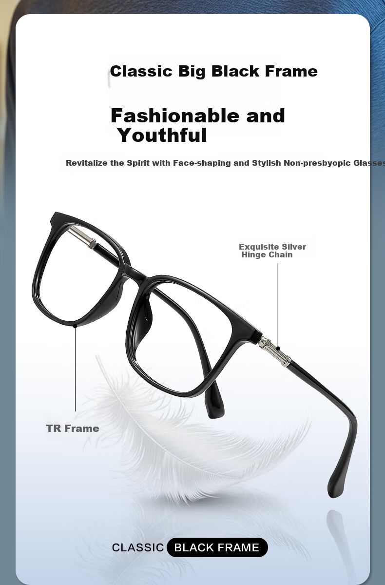 LOHO Reading Glasses for Men And Women, Anti-Blue Light Business Full-Frame Presbyopic High-Definition Glasses for Elderly, 400 Degrees, for Ages 75 And Above 3