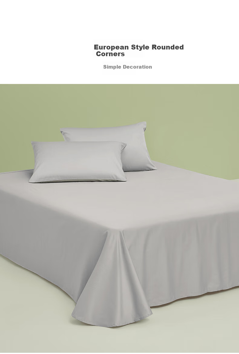 LUOLAI Home Textiles 60-Count Pure Cotton Bedding Set, Three-Piece Set Including Bed Sheet And Duvet Cover, Gray, 150*215 Cm 3