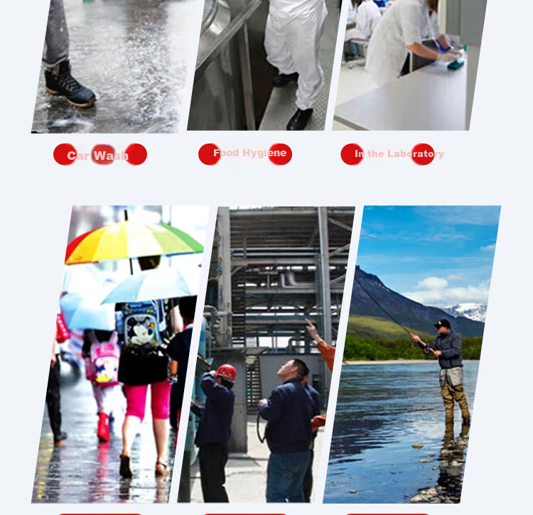 Gongtai Oil And Acid Resistant Food Safety Boots, Rain Boots Waterproof Boots, White, 508mm Height/37.5cm High, Size 40 5
