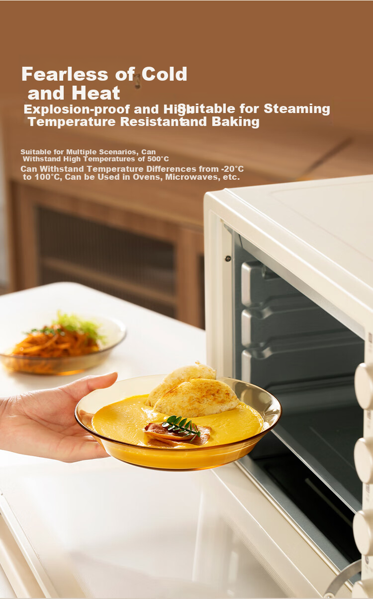 JD Original Plate, Suitable for Steaming And Baking, Noodle Soup Bowl, Salad Bowl, Tableware, Enlarged Diameter 19cm*2 1