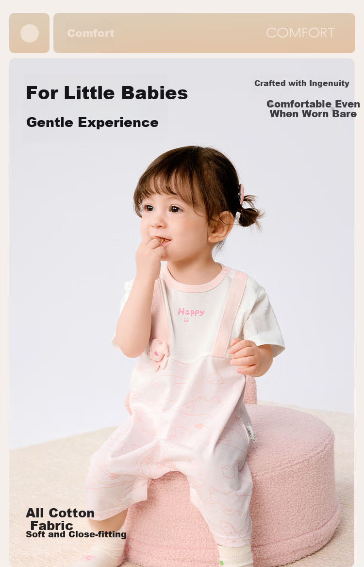 Balabala Baby Newborn Romper Jumpsuit Outfits Summer 2025 [Mall Same Style] 200225120201 3