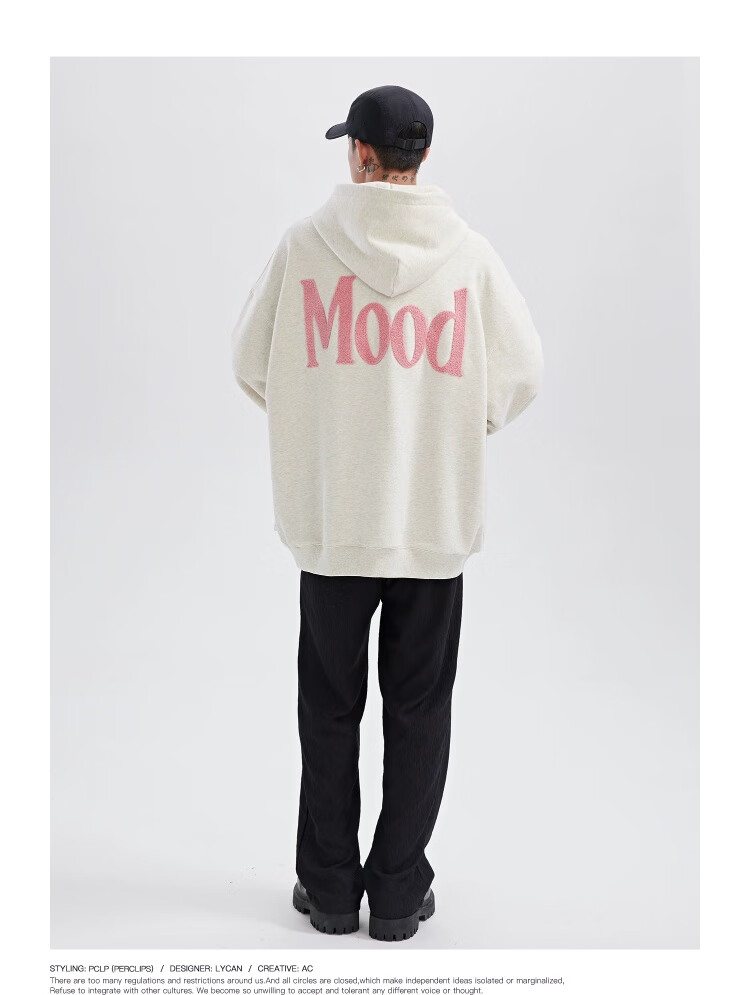 PCLP Chinese Streetwear Spring Autumn Loose Fit American High Street Vintage Heavyweight Knit Hoodie Men Rose Red M 4