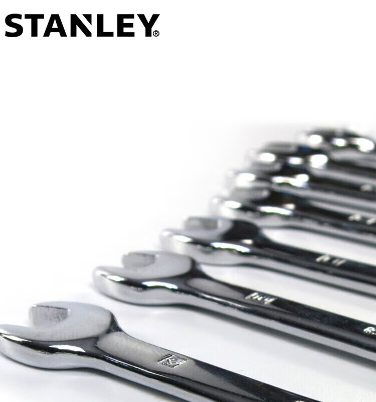 STANLEY Heavy-Duty Precision Polishing Dual-Purpose Long Wrench, Plum Blossom Open-End Wrench, Metric Fixed Wrench for Mobile Phone Repair, 15mm 85-665 9