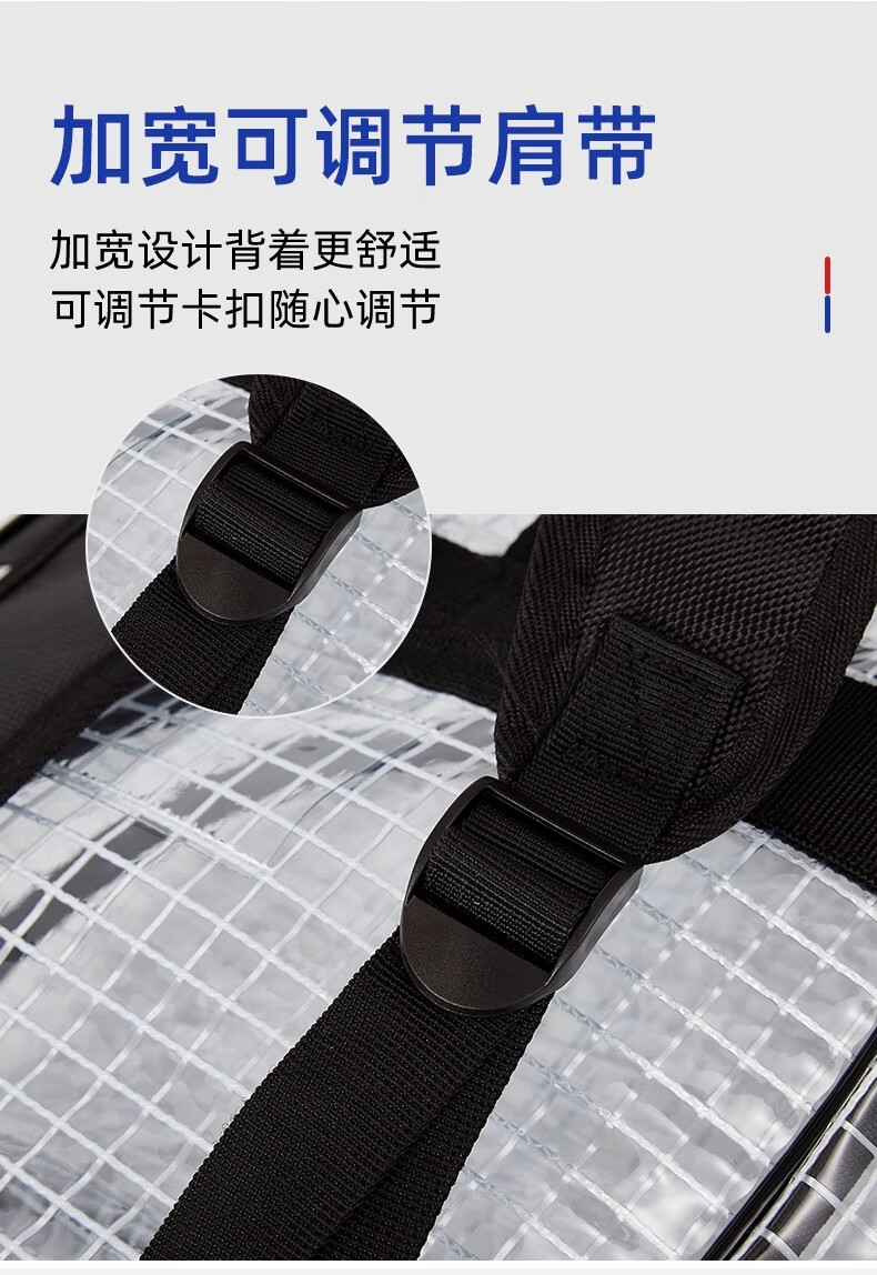 BAIGE PVC Dust-Free Reinforced Mesh Cleanroom Workshop Storage Transparent Backpack Tool Bag 17-inch Black CW496904 2