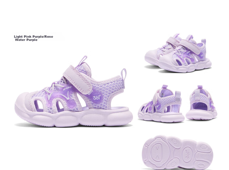 361° Baby Sandals, Size 26, Summer, for Boys And Girls, Toddler Soft Elastic Children's Sports Foot Protection Closed-Toe Beach Sandals, Purple, Size 24 19