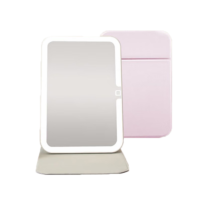 Meebordi Mirror Makeup Mirror with LED Light, Portable Folding Dressing Mirror for Students, Travel Smart Three-Color Fill Light Beauty Mirror, Cosmetic Device, Graduation Gift for Teachers