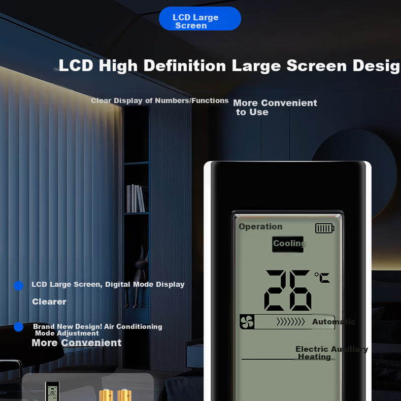 Dongpuli Universal Remote Control for Midea Hualing Air Conditioners, Suitable for Wall-Mounted Units, Floor-Standing Units, And Central Air Conditioning Units RN02D/02A/02J/BG 08CA 9