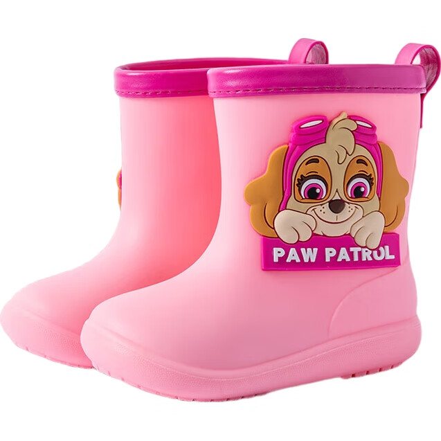 Детские непромокаемые резиновые сапоги Zhubaba Paw Patrol, розовые, размер 18