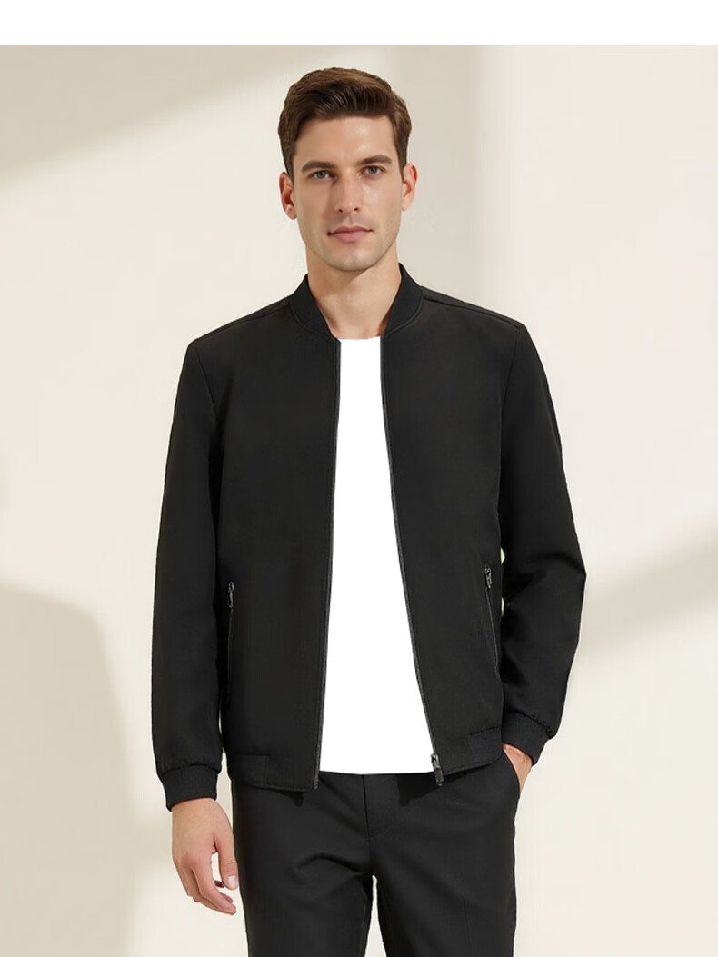 FIRS Reversible Wrinkle-Resistant Men's Jacket Spring Autumn Business Casual Baseball Collar Short New Dad Workwear Coat 10