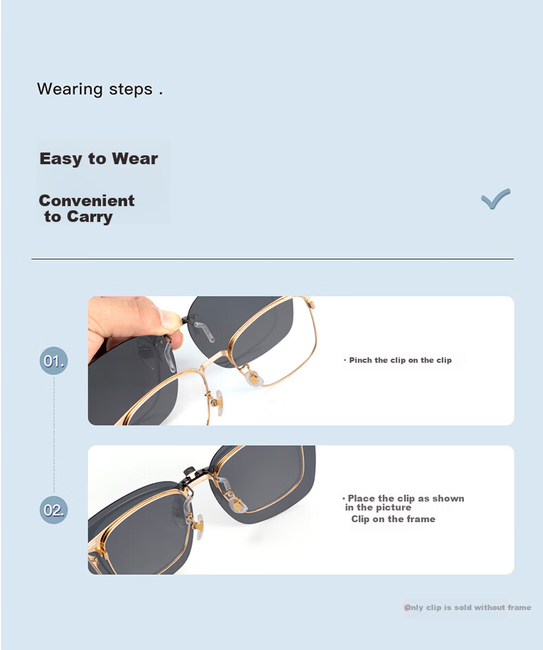 PARIM Myopia Sunglasses Clip for Men, Driving-Specific Polarized Ultra-Light Large Size Myopic Sunglasses Clip Square Glasses 4