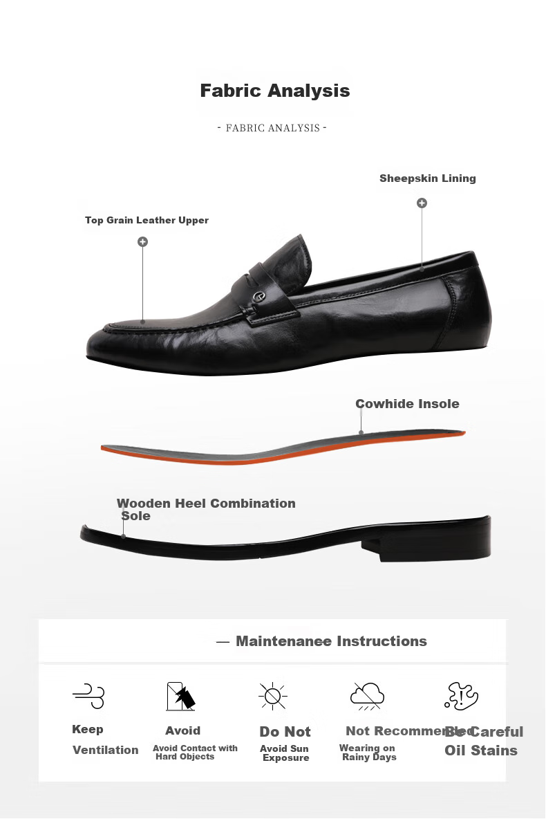 Goldlion [National Day Outing] Men's Shoes, Business Formal Leather Shoes, Wedding Shoes, Comfortable Loafers, G582330093AAA, Black, Size 44 10