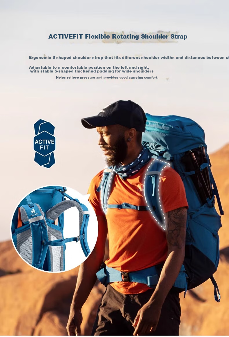 DEUTER Hiking Backpack, Zhen Tu Heavy-Duty Large Capacity Outdoor Bag, Trekking Travel Backpack, Shale Color-45+10SL 13