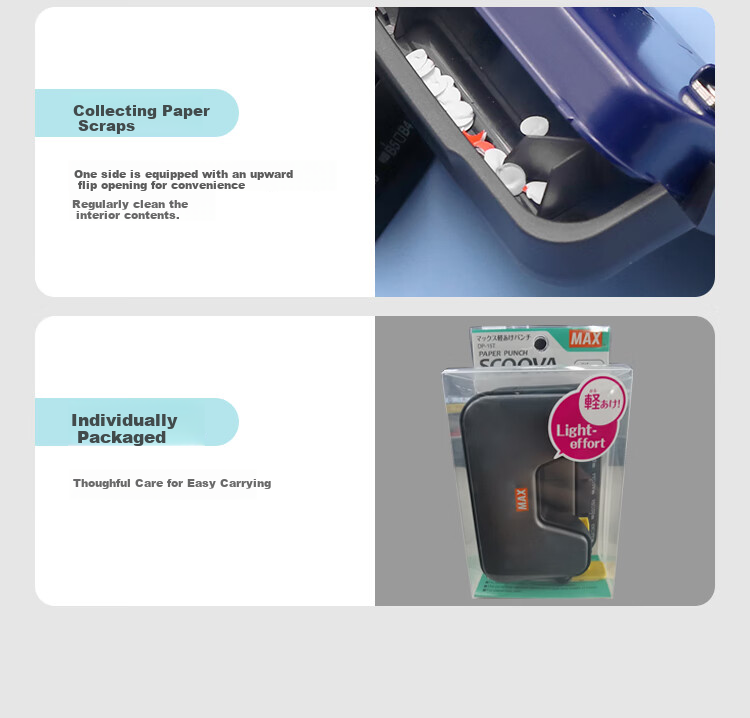 MAX Multi-Purpose Two-Hole Puncher, Labor-Saving Office File Round Hole Puncher (Punches 12 Sheets/60g), DP-15T, Pink 3