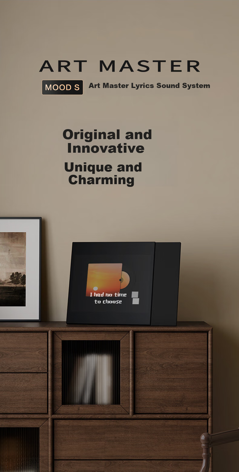 ART'MASTER Mood S Album Lyrics Audio Vinyl Subtitle Desktop Bluetooth Speaker for Home Living Room Bedroom Audio Smart Home Birthday Gift 1