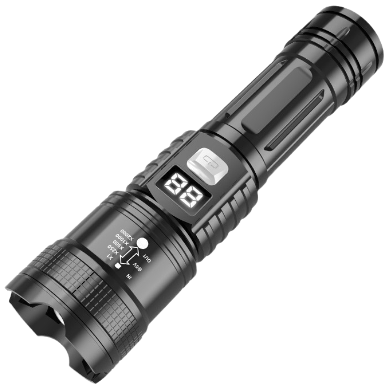 Hanyiwei Industrial Mobile Lighting P50 High-Power Rechargeable Flashlight HYW-6607 Telescopic Zoom LED Long-Lasting Super Bright Flashlight for Near and Far Illumination