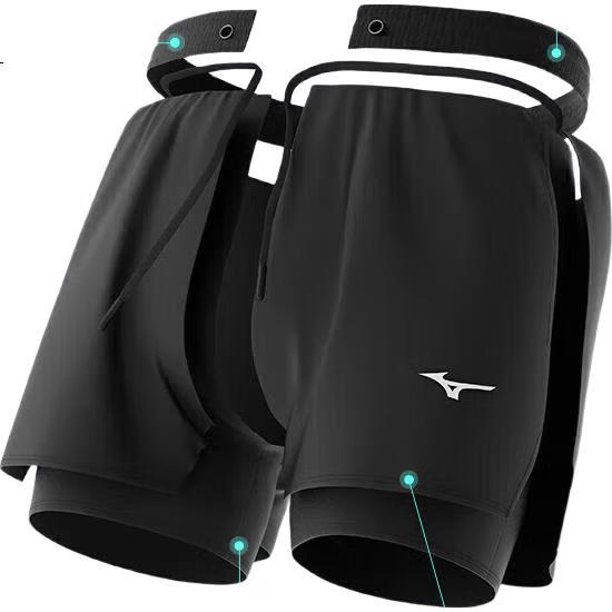 Мужские плавки-шорты MIZUNO B3122 черные 2XL, комплект с очками и шапочкой для плавания
