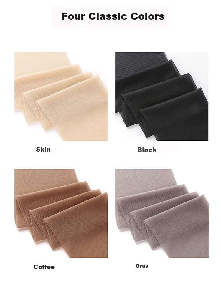 Modaier Ultra-Thin Silk Stockings for Women, Summer Lightweight Anti-Snag Pineapple Tights, Bare Leg Effect Pantyhose Sexy Stockings, 4-Pack 14