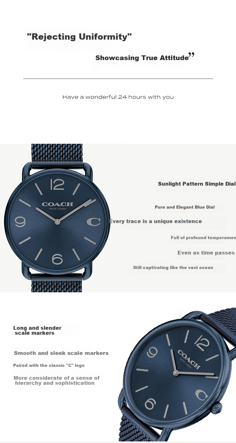 COACH ELLIOT Series Steel Band Quartz Men's Watch 14602650, Recommended by Kong Xue'er, Gift/giving 4