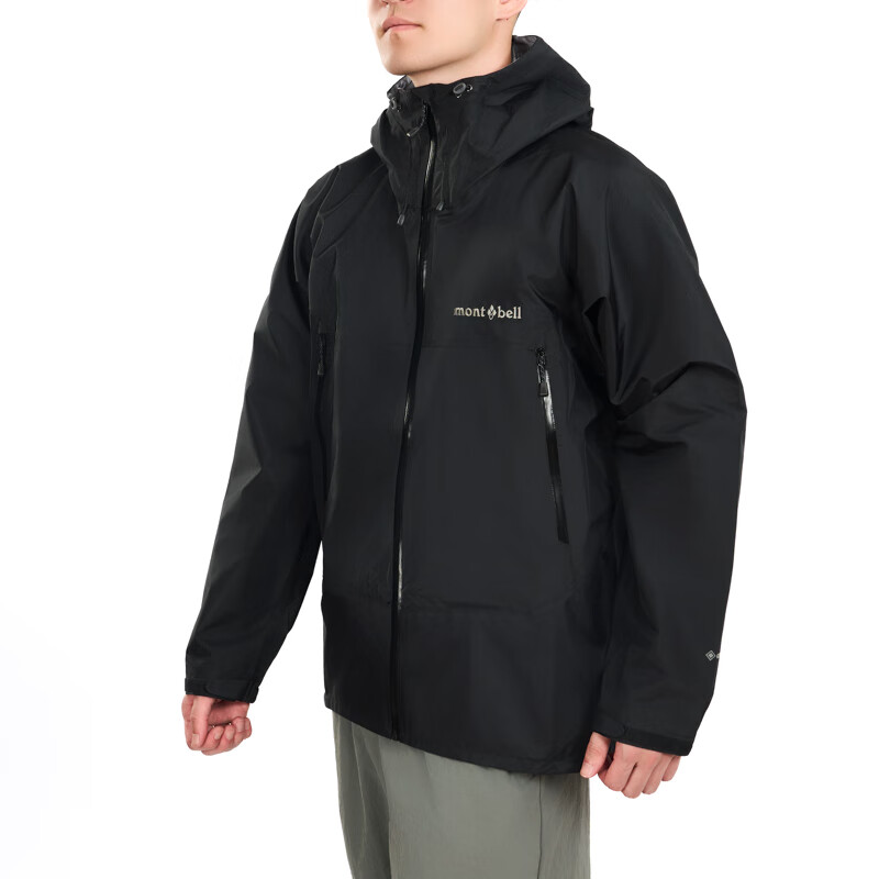 Мужская ветровка Mont·bell Rain Dancer Hooded Outdoor Windproof Waterproof Hard Shell 1128729, черная, размер S