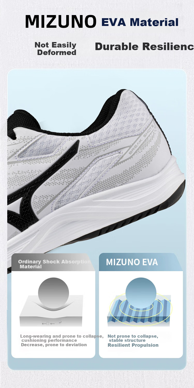 MIZUNO Tennis Shoes for Men, Youth Comprehensive Training, Student Sports, Suitable for Badminton And Volleyball, Wide Fit, White, Size 40 4
