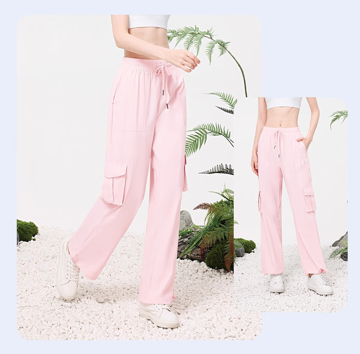 CAMEL Women's Paratrooper Cargo Pants High-Waist 2025 Spring/summer New Loose Straight-Leg Pants Breathable Sun Protection Casual Pants L 21