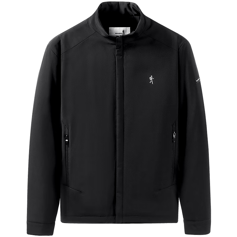 Dancing with Wolves [Level 4 Waterproof & Quilted Thickened] Warm Stand Collar Easy-Care Men's Executive Jacket 001 Black M